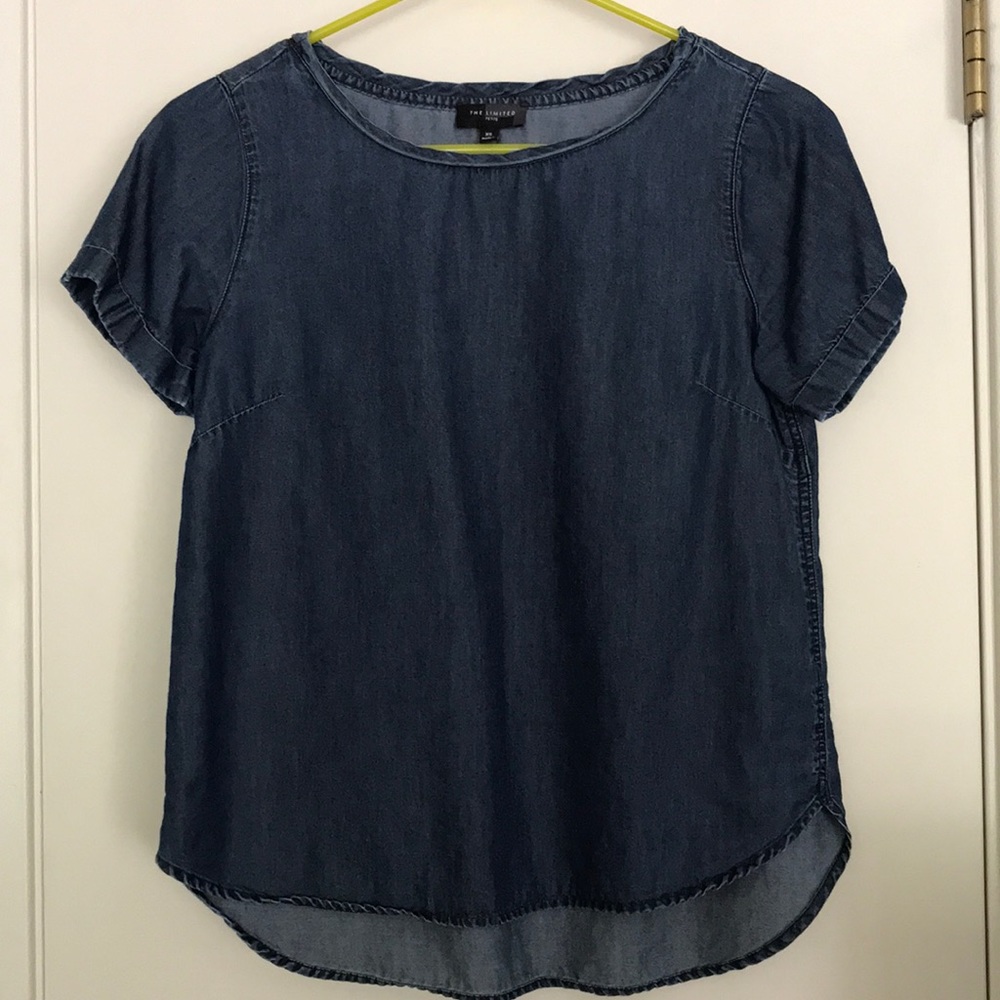 The Limited Petite Chambray Short-sleeve Blouse